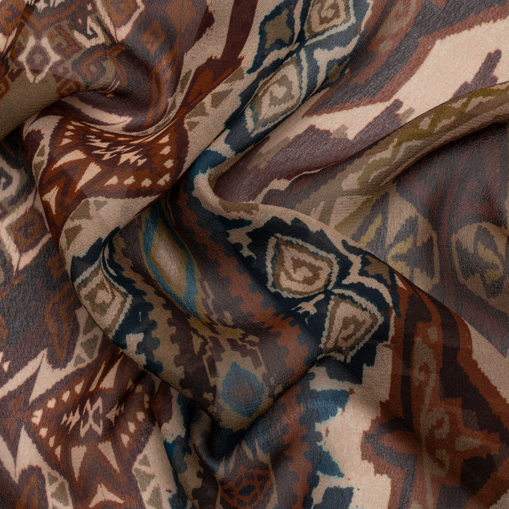 Mood Exclusive Rust Maze Markings Viscose Chiffon Mood Exclusive Rust Maze Markings Viscose Chiffon