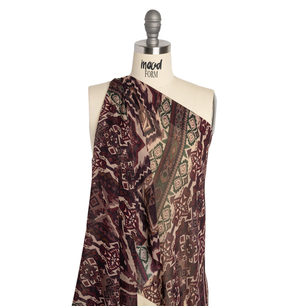Mood Exclusive Plum Maze Markings Viscose Chiffon Detail Mood Exclusive Plum Maze Markings Viscose Chiffon Detail