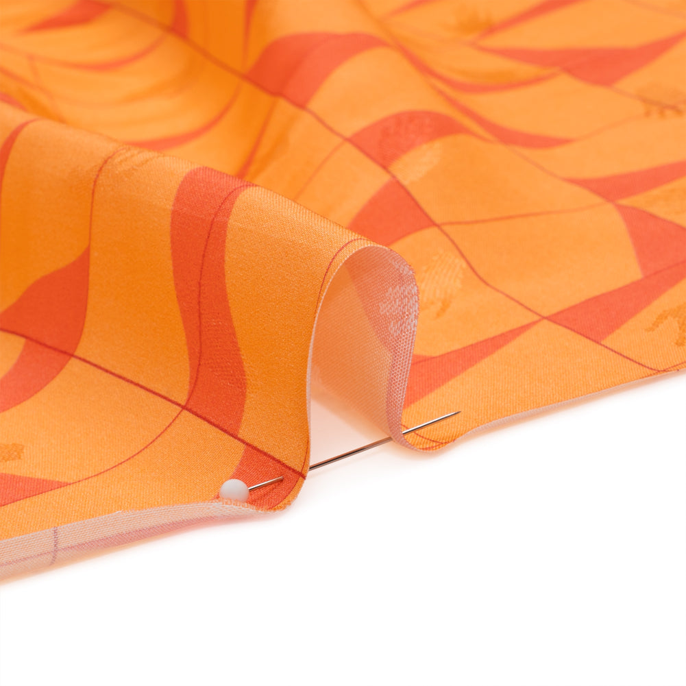 Hands Viscose Jacquard Print - Orange Broken Squares - Mood Exclusive Theorem Thoughts Folded Hands Viscose Jacquard Print - Orange Broken Squares - Mood Exclusive Theorem Thoughts Folded