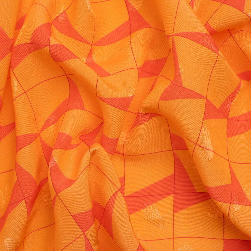 Hands Viscose Jacquard Print - Orange Broken Squares - Mood Exclusive Theorem Thoughts Hands Viscose Jacquard Print - Orange Broken Squares - Mood Exclusive Theorem Thoughts