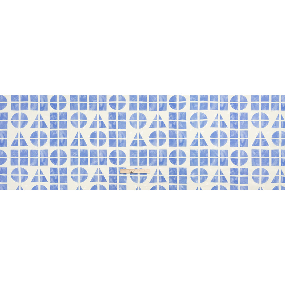 Hands Viscose Jacquard Print - Blue Divided Geometric Shapes - Mood Exclusive Elementary Views Drape Hands Viscose Jacquard Print - Blue Divided Geometric Shapes - Mood Exclusive Elementary Views Drape