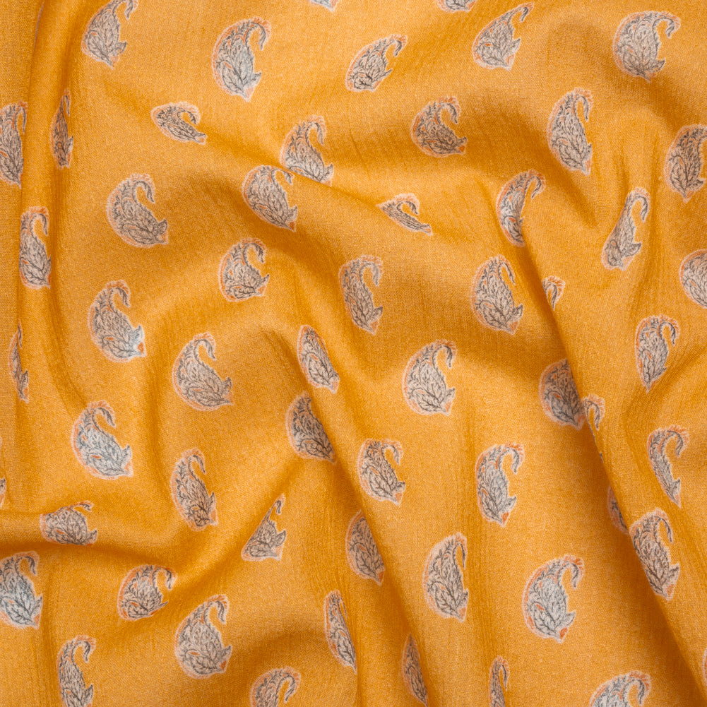 Crinkled Cotton Gauzy Woven Print - Mango Orange and Blue Paisley - Mood Exclusive Bit of Bloom Crinkled Cotton Gauzy Woven Print - Mango Orange and Blue Paisley - Mood Exclusive Bit of Bloom