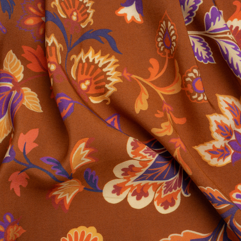 Mood Exclusive Brown Nutmeg Meadow Sustainable Viscose and Polyester Twill Mood Exclusive Brown Nutmeg Meadow Sustainable Viscose and Polyester Twill