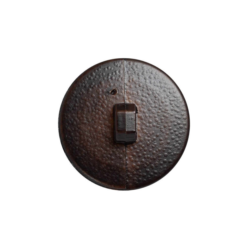 Italian Brown Geometric Engraved Shank Back Plastic Button - 36L/23mm Detail Italian Brown Geometric Engraved Shank Back Plastic Button - 36L/23mm Detail