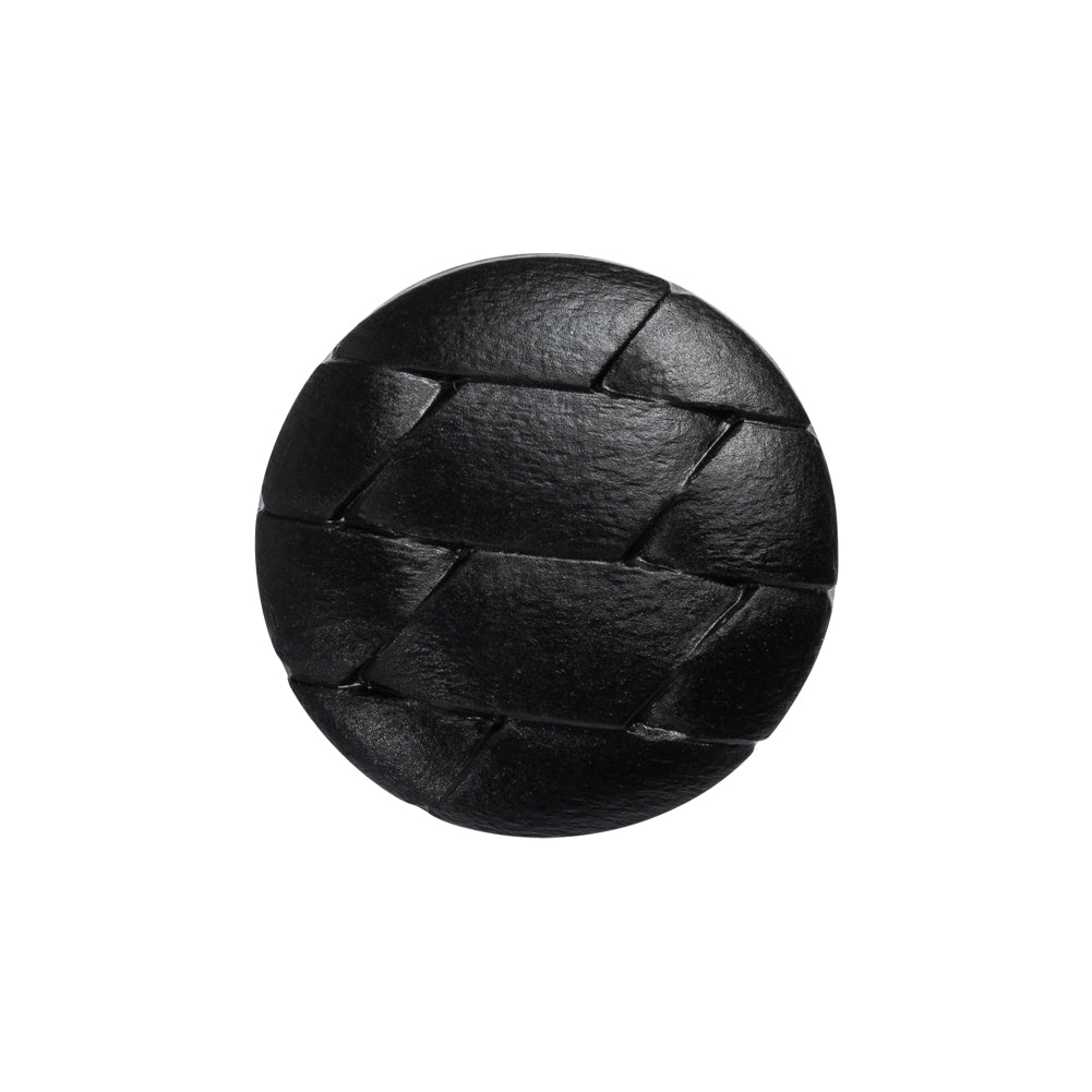 Italian Black Geometric Engraved Shank Back Plastic Button - 36L/23mm Italian Black Geometric Engraved Shank Back Plastic Button - 36L/23mm