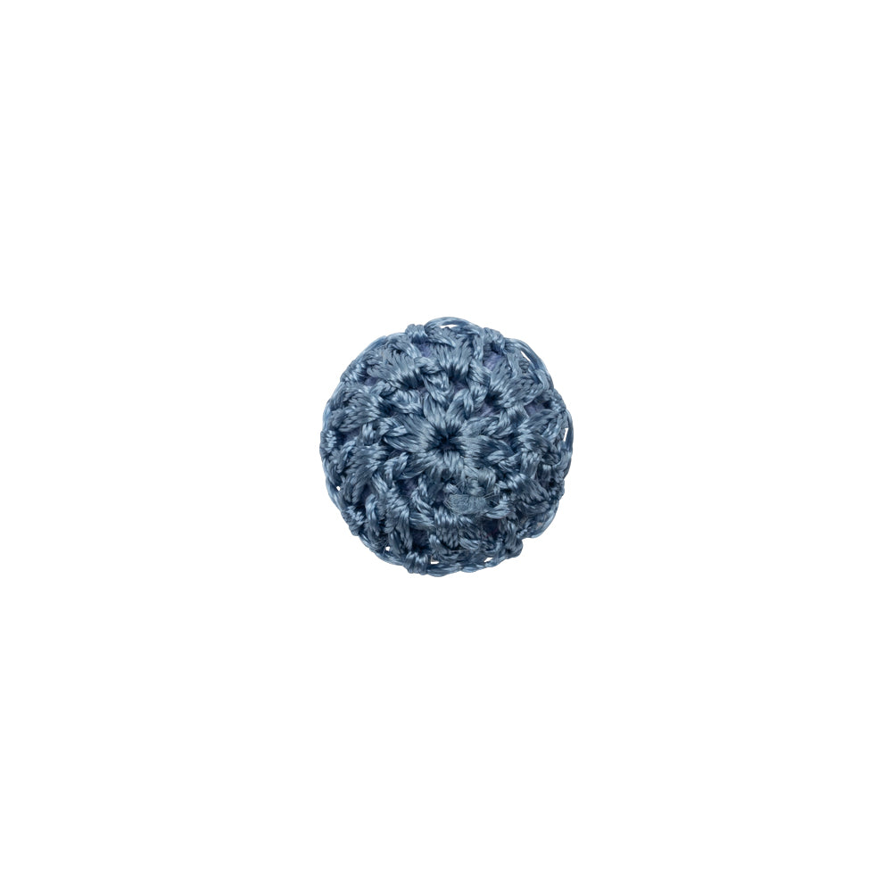 French Blue Crochet Fabric Covered Shank Back Button - 18L/11.5mm French Blue Crochet Fabric Covered Shank Back Button - 18L/11.5mm