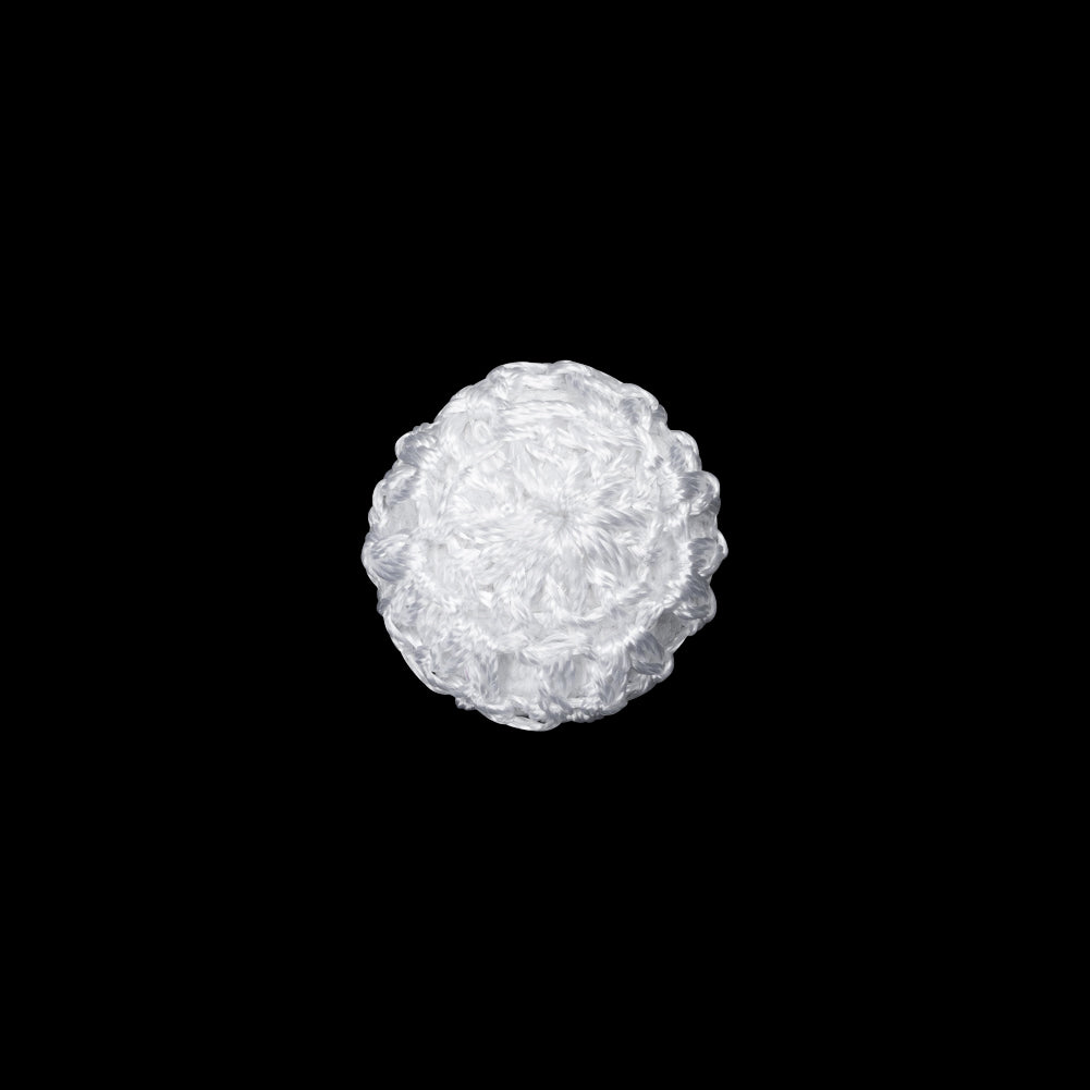 Optic White Crochet Fabric Covered Shank Back Button - 20L/12.5mm Optic White Crochet Fabric Covered Shank Back Button - 20L/12.5mm