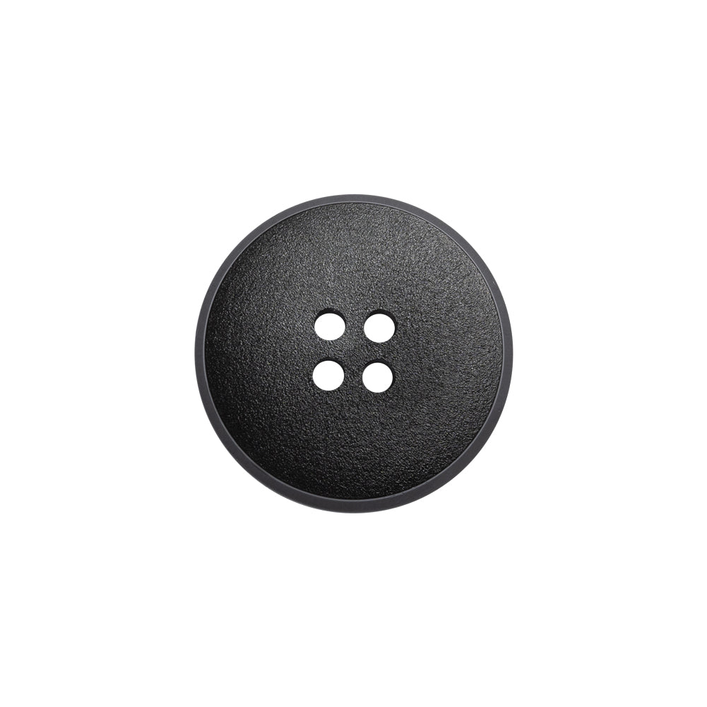Plastic 4-Hole Button - Matte Black Glossy Rim - 30L/19mm Plastic 4-Hole Button - Matte Black Glossy Rim - 30L/19mm