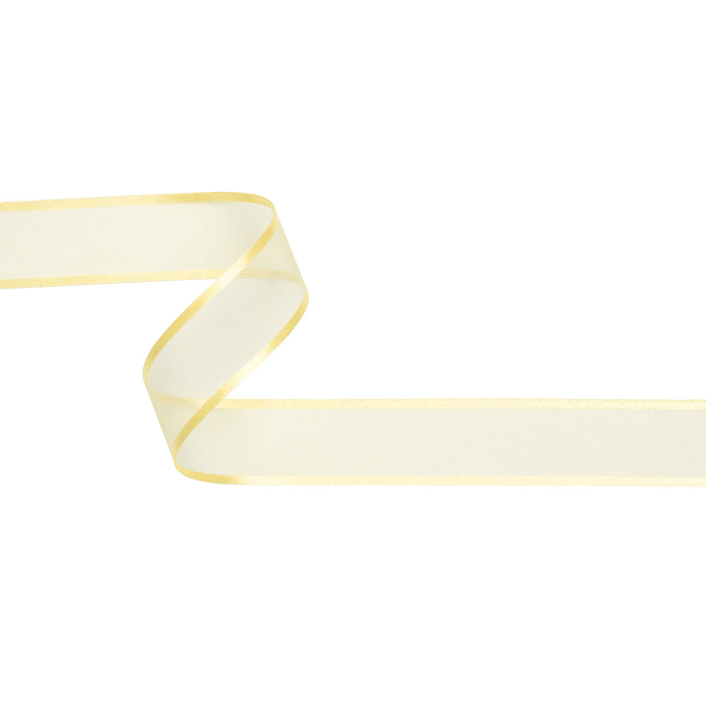 Sheer Ribbon with Double Faced Satin Edges - 1" - Yellow Sheer Ribbon with Double Faced Satin Edges - 1" - Yellow
