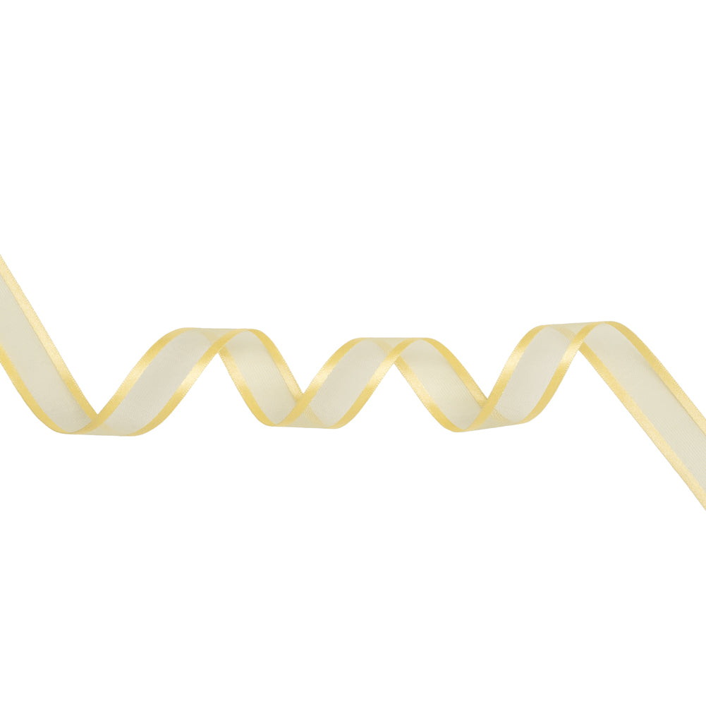 Sheer Ribbon with Double Faced Satin Edges - 0.75" - Yellow Sheer Ribbon with Double Faced Satin Edges - 0.75" - Yellow