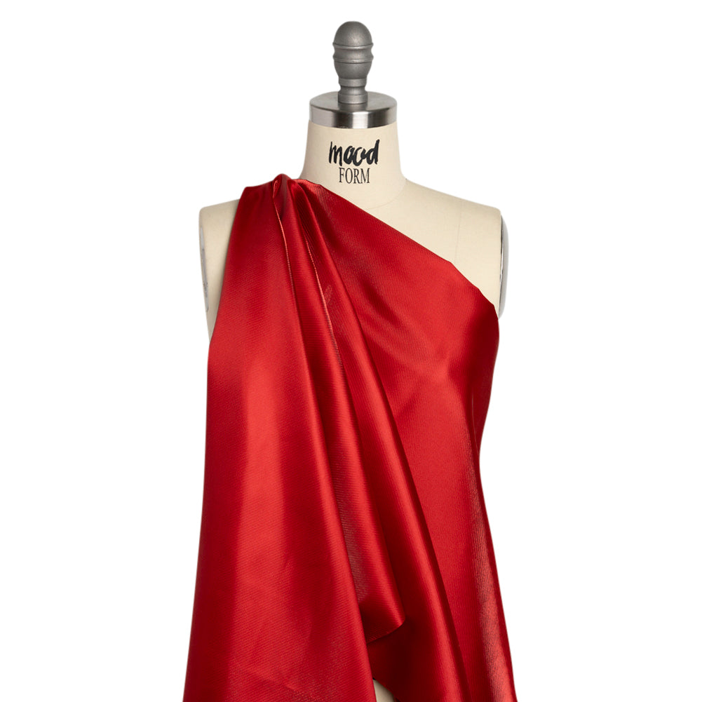 Luminous Polyester Mikado - Red - Verena Collection - Drape Luminous Polyester Mikado - Red - Verena Collection - Drape