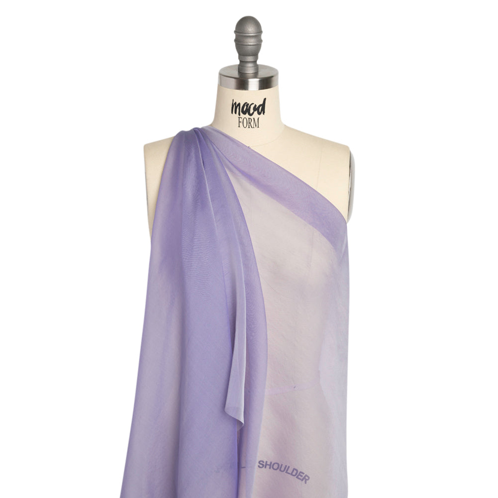 Chiffon-Like Silk Voile - Lavender and Silver Iridescent - Adelaide Collection - Drape Chiffon-Like Silk Voile - Lavender and Silver Iridescent - Adelaide Collection - Drape
