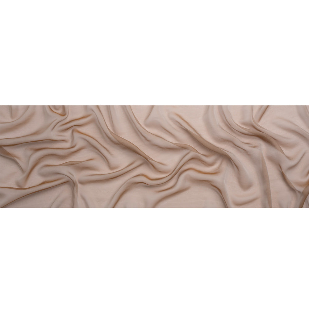 Chiffon-Like Silk Voile - Mink and Silver Iridescent - Adelaide Collection - Full Chiffon-Like Silk Voile - Mink and Silver Iridescent - Adelaide Collection - Full