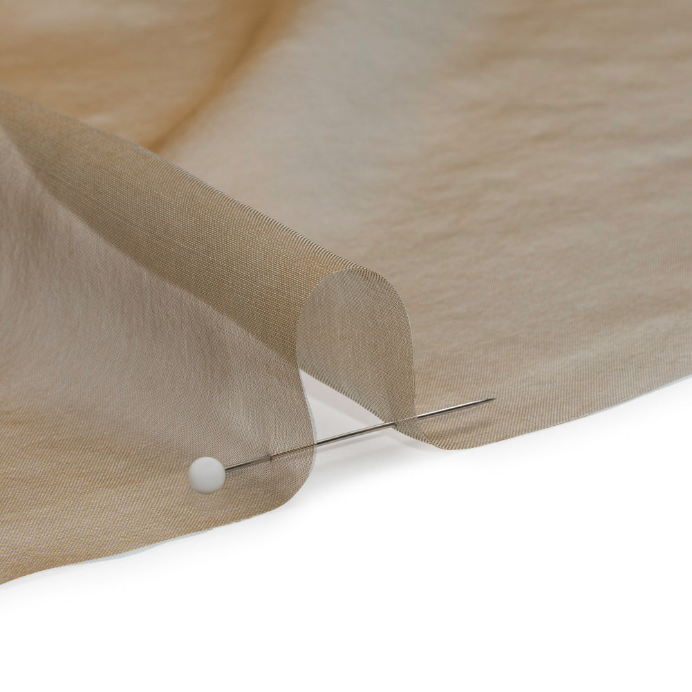 Chiffon-Like Silk Voile - Taupe Iridescent - Adelaide Collection - Detail Chiffon-Like Silk Voile - Taupe Iridescent - Adelaide Collection - Detail