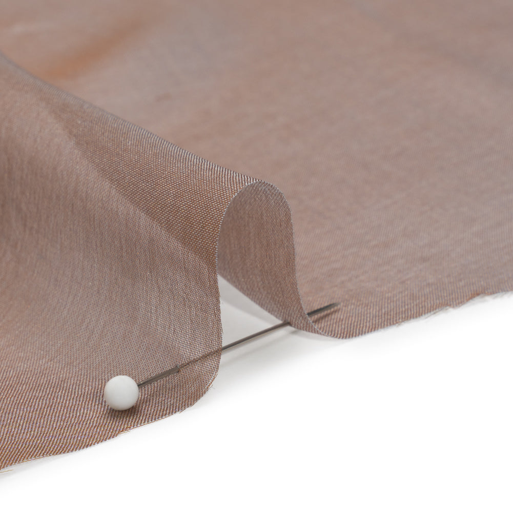 Copper and Bluish Silver Two-Tone Silk Chiffon Detail Copper and Bluish Silver Two-Tone Silk Chiffon Detail