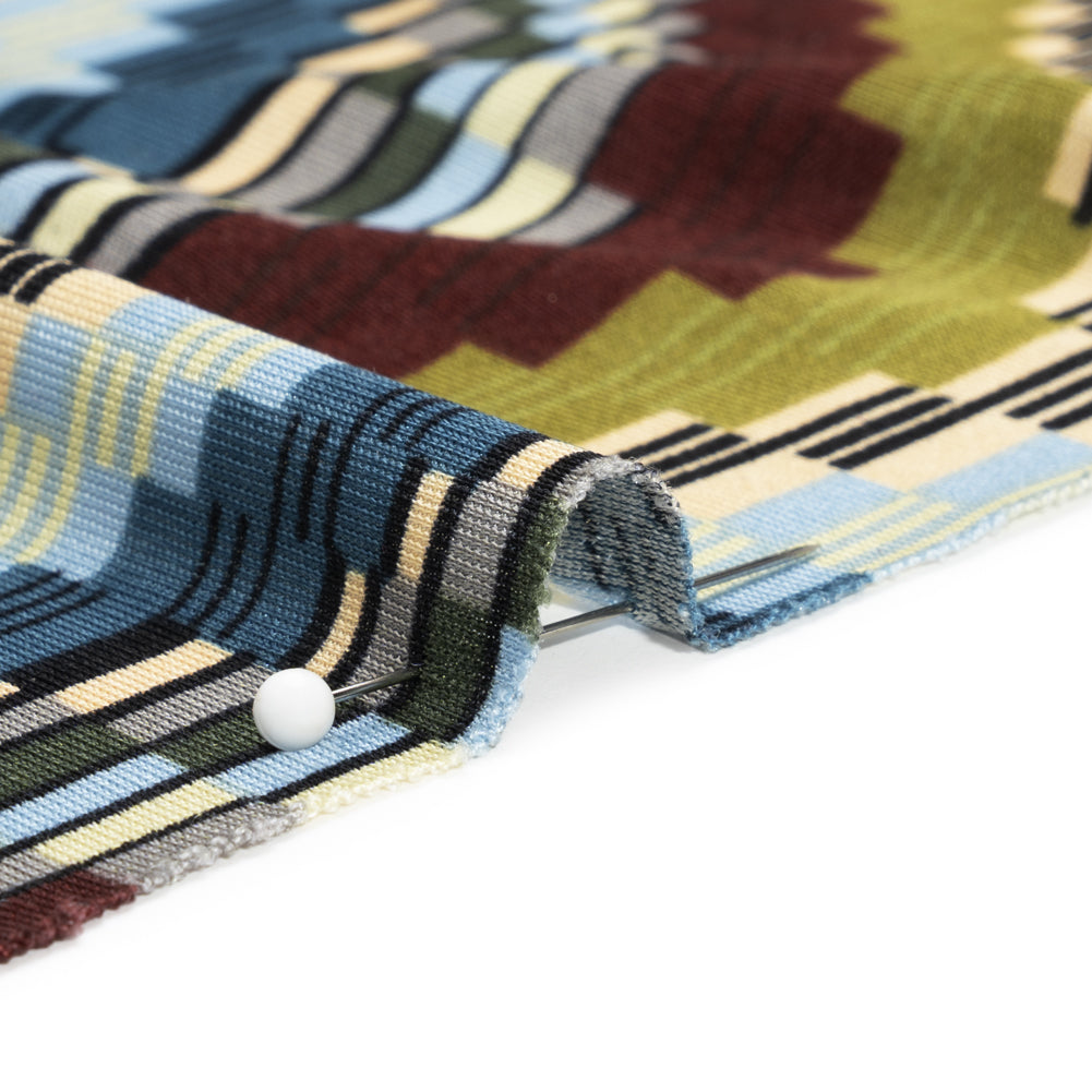 Blue, Olive and Russet Making Waves Silk Jersey Folded Blue, Olive and Russet Making Waves Silk Jersey Folded