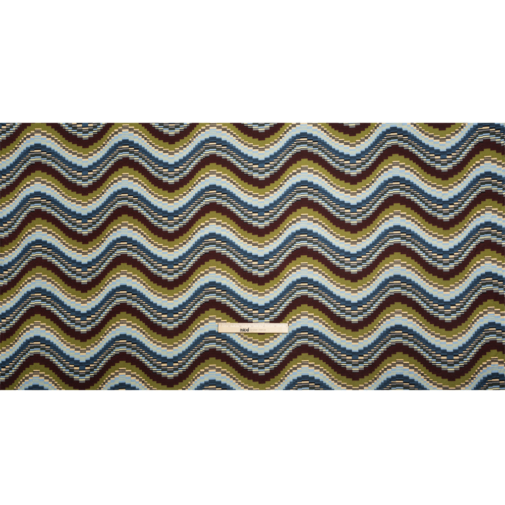 Blue, Olive and Russet Making Waves Silk Jersey Drape Blue, Olive and Russet Making Waves Silk Jersey Drape