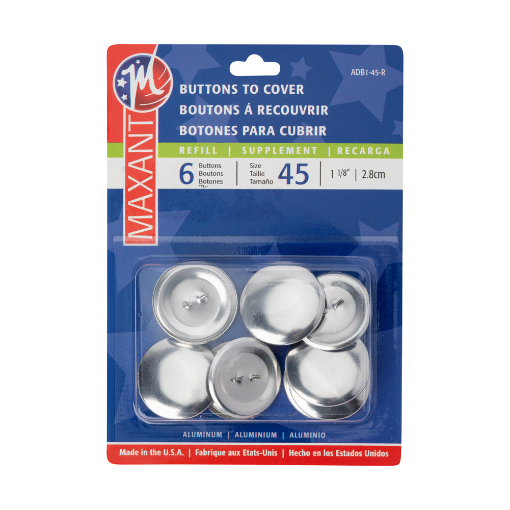 Maxant Covered Button Refills Size 45 - 6ct Maxant Covered Button Refills Size 45 - 6ct