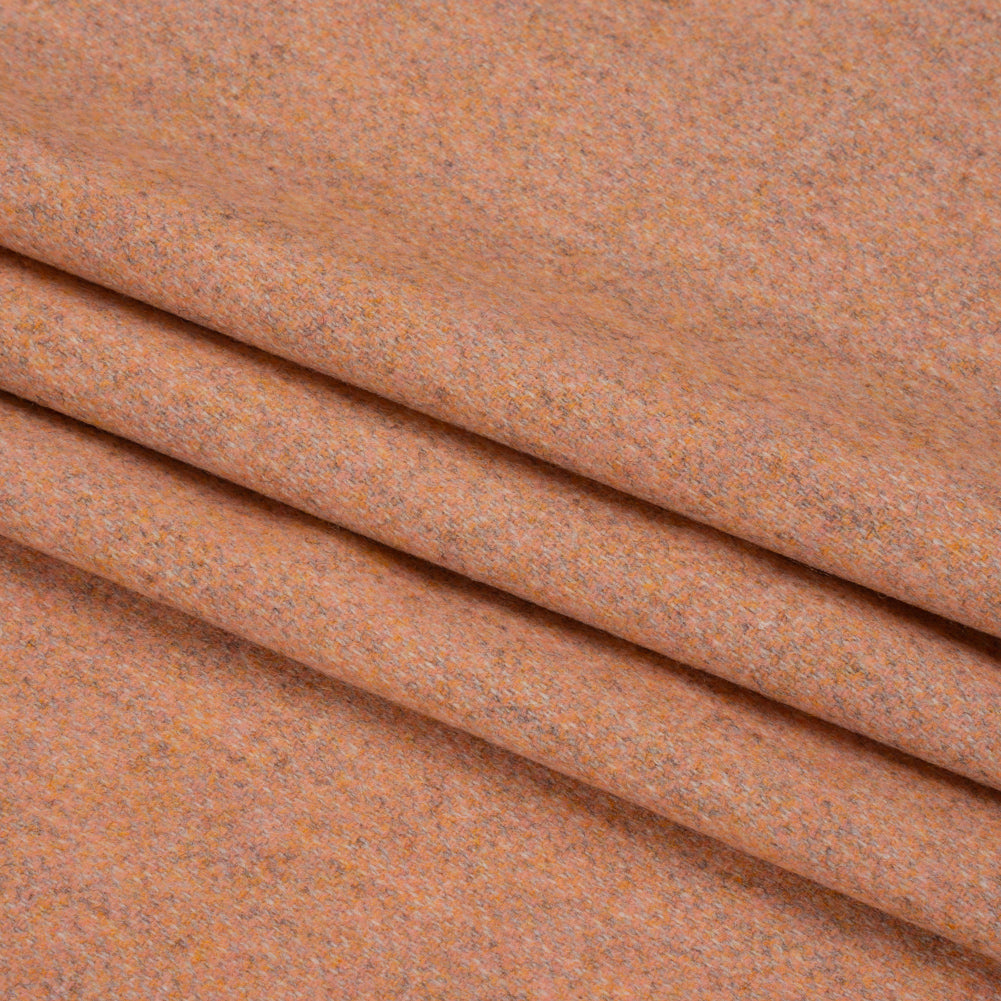 Italian Heathered Peach Brushed Wool Blend Woven Folded Italian Heathered Peach Brushed Wool Blend Woven Folded