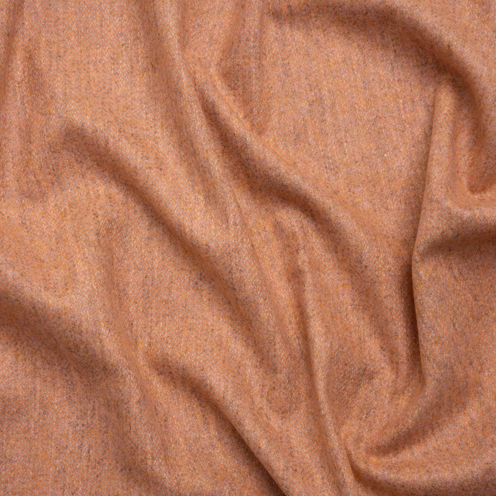 Italian Heathered Peach Brushed Wool Blend Woven Italian Heathered Peach Brushed Wool Blend Woven
