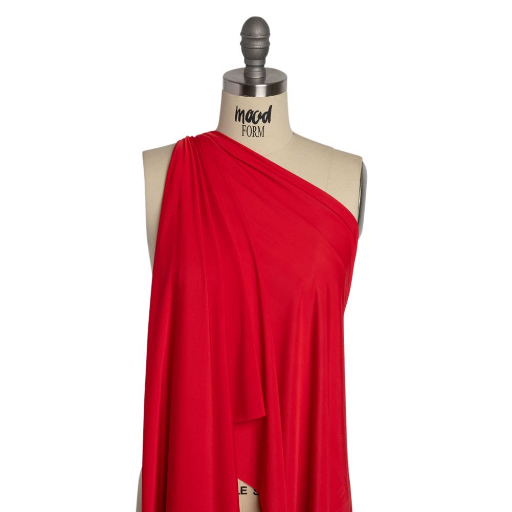 Famous Australian Designer Crimson Stretch Polyester Jersey Drape Famous Australian Designer Crimson Stretch Polyester Jersey Drape