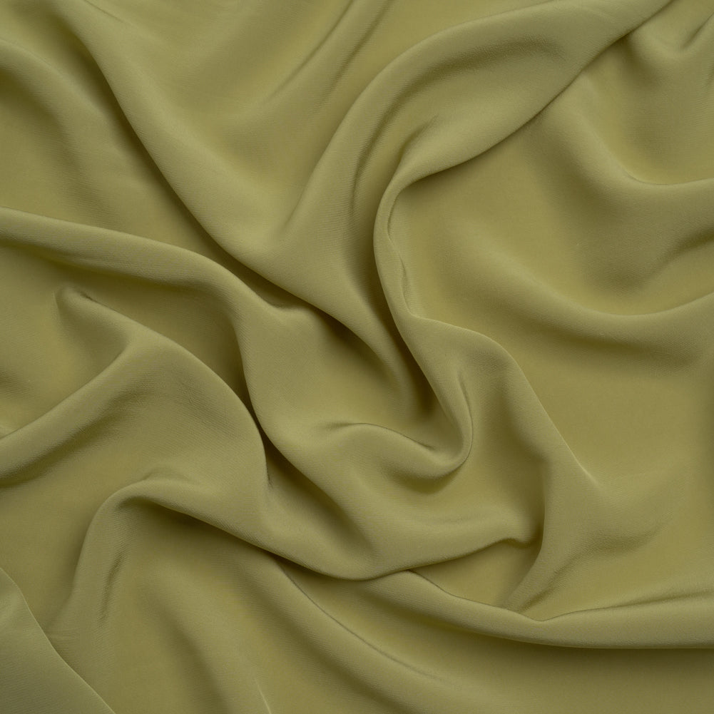 Famous Australian Designer Pea Green Viscose Crepe de Chine Famous Australian Designer Pea Green Viscose Crepe de Chine