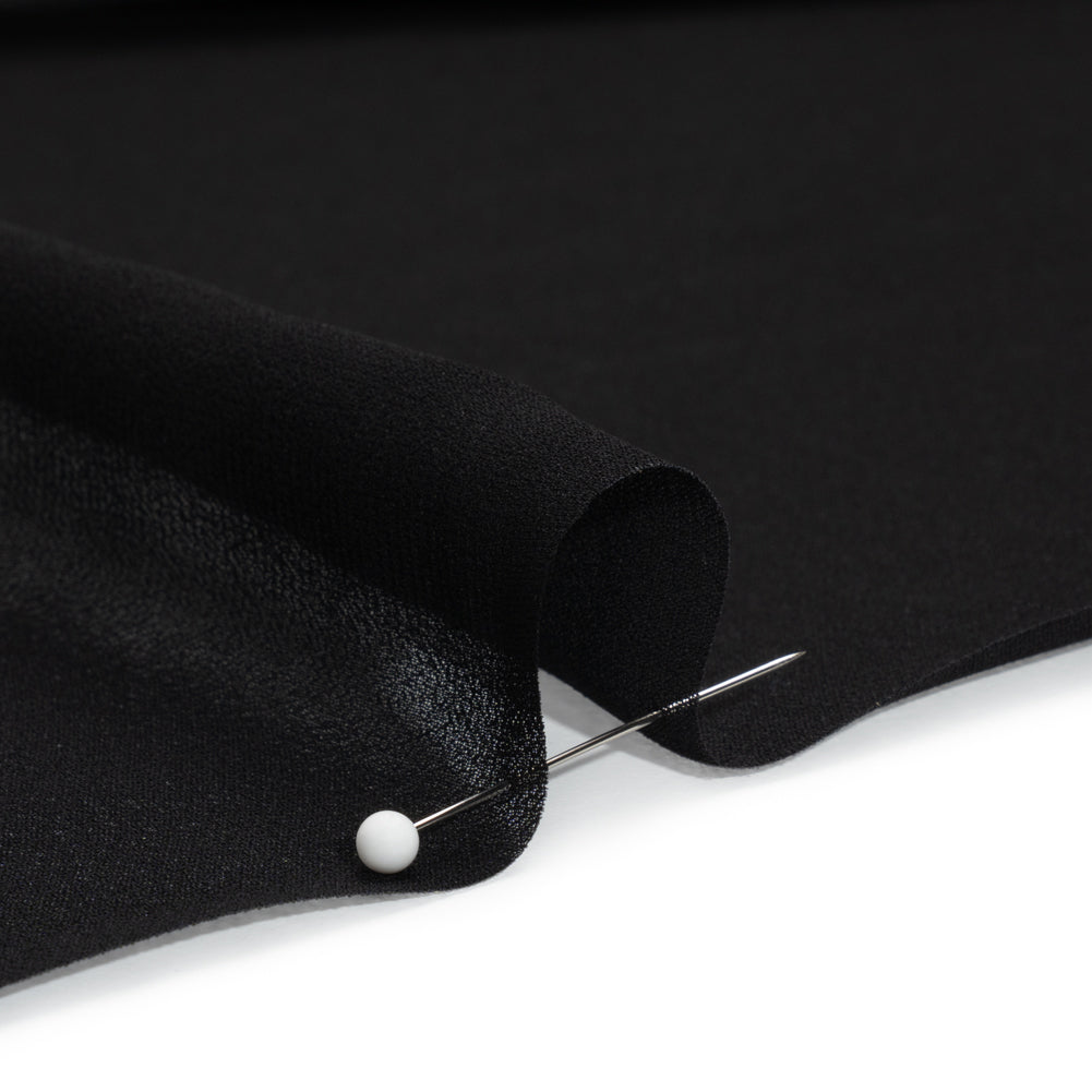 Famous Australian Designer Black Viscose Georgette Detail Famous Australian Designer Black Viscose Georgette Detail