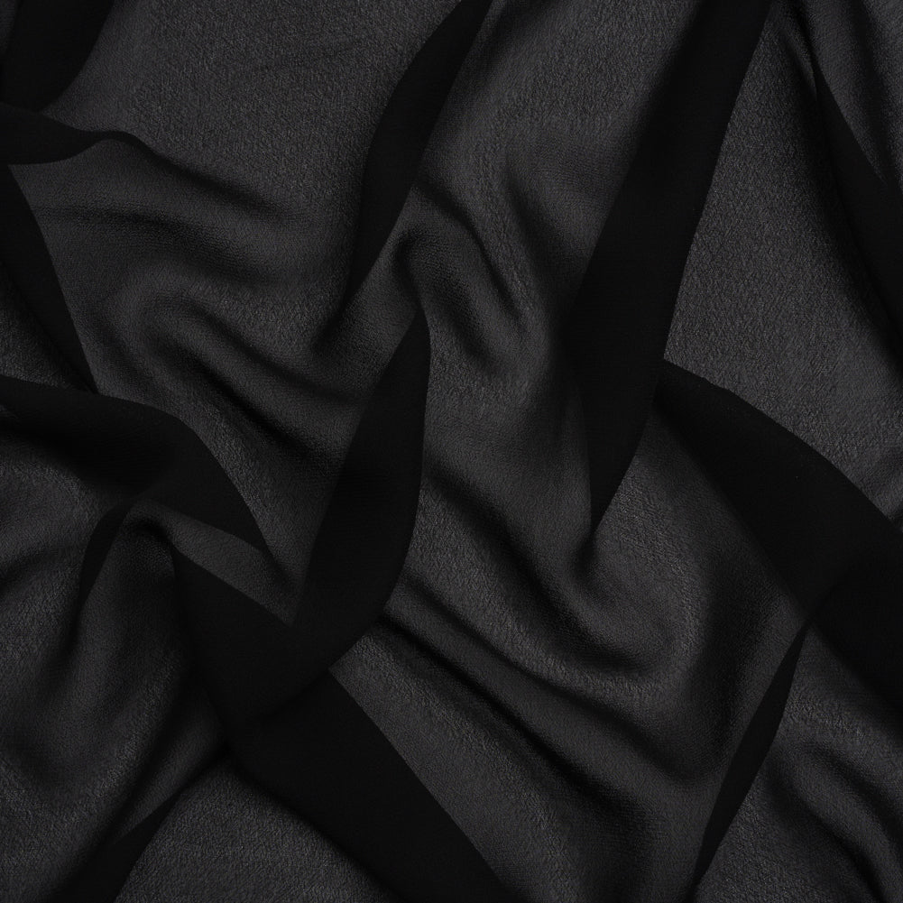 Famous Australian Designer Black Viscose Georgette Famous Australian Designer Black Viscose Georgette