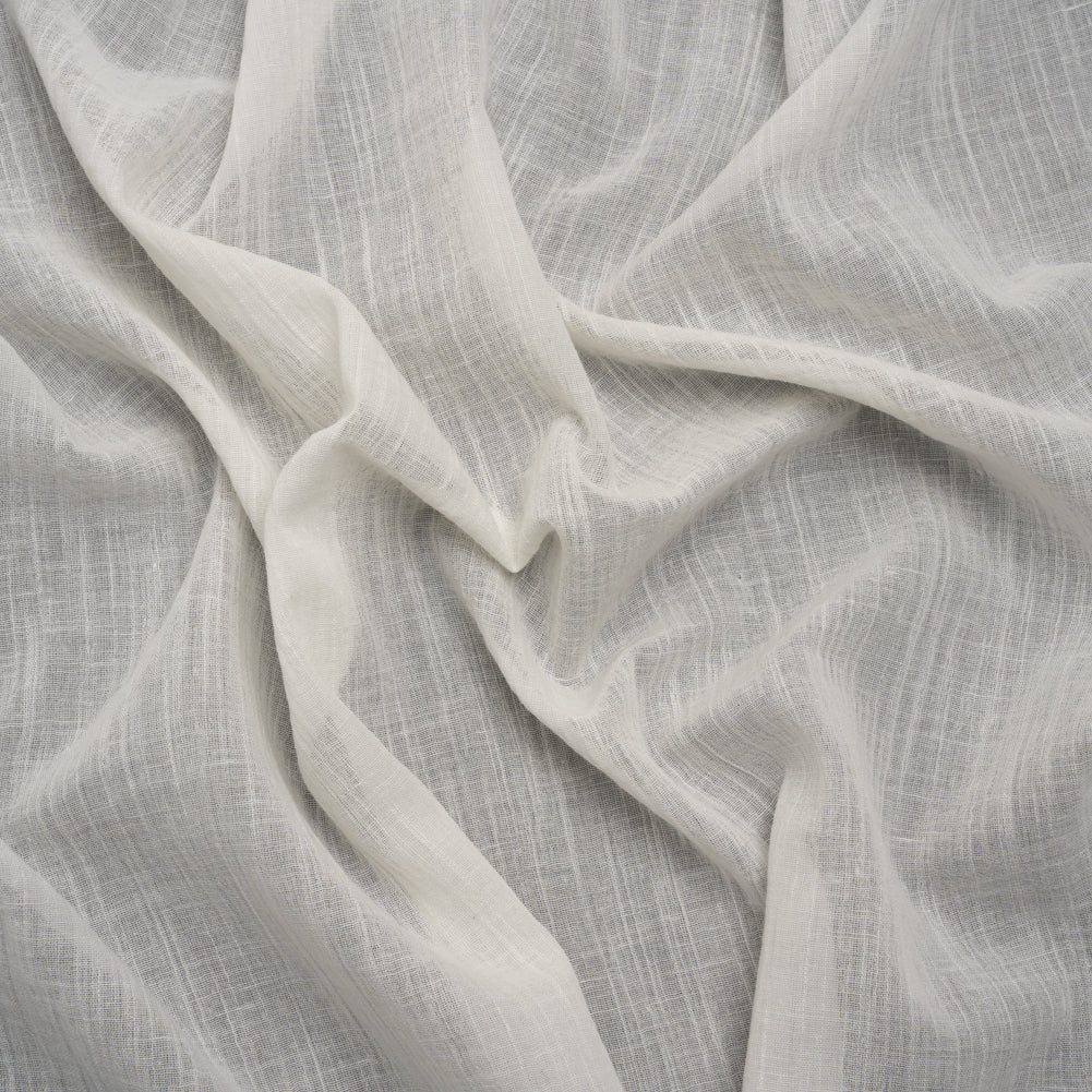 Famous Australian Designer White Crinkled Cotton and Linen Gauze Famous Australian Designer White Crinkled Cotton and Linen Gauze