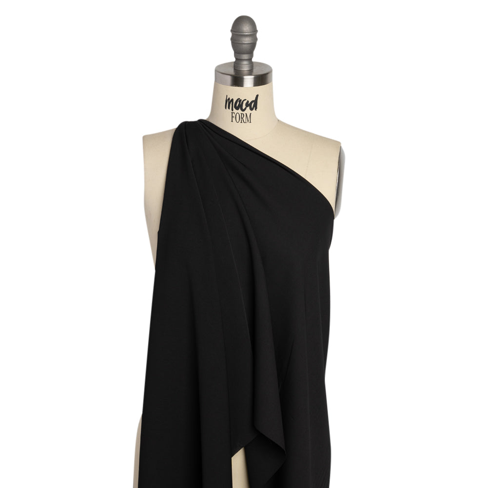 Famous Australian Designer Black Drapey Polyester Woven Drape Famous Australian Designer Black Drapey Polyester Woven Drape