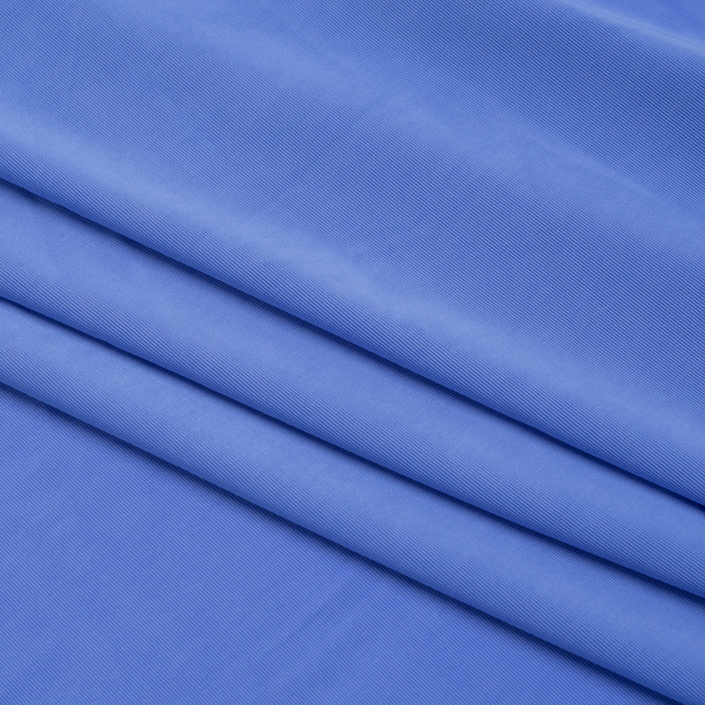 Famous Australian Designer French Blue Stretch Polyester Jersey Folded Famous Australian Designer French Blue Stretch Polyester Jersey Folded