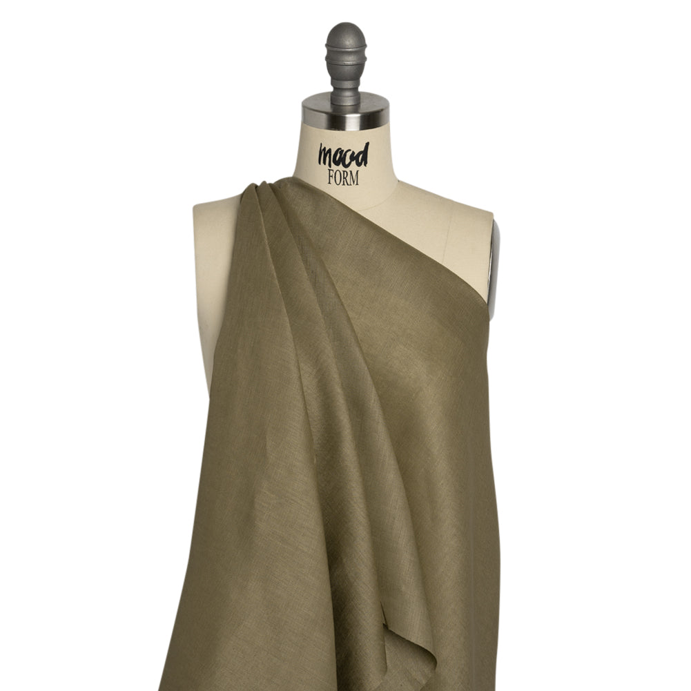 Famous Australian Designer Olive Lightweight Linen Woven Drape Famous Australian Designer Olive Lightweight Linen Woven Drape