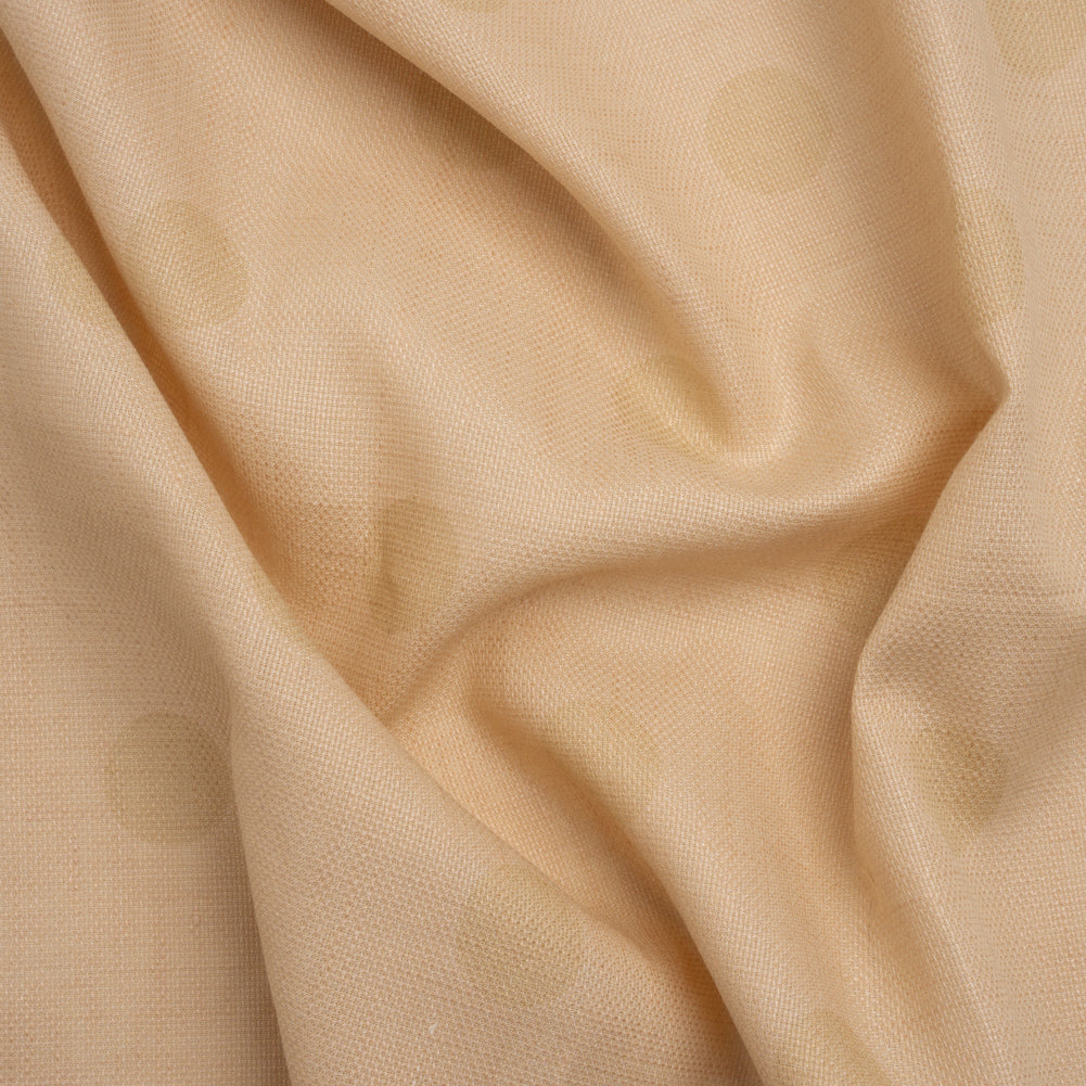 Famous Australian Designer Ecru and Beige Polka Dot Basketweave Linen and Cotton Suiting Famous Australian Designer Ecru and Beige Polka Dot Basketweave Linen and Cotton Suiting