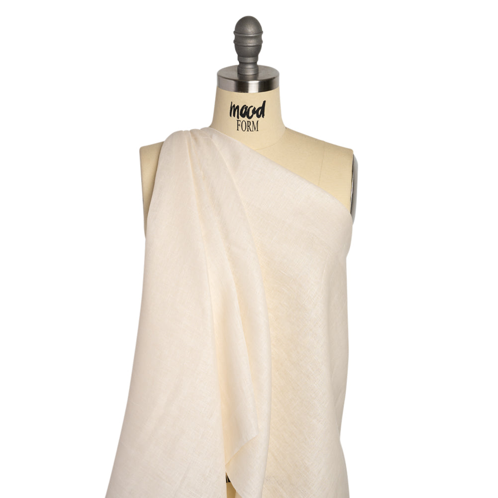 Famous Australian Designer Cream Lightweight Linen Woven Drape Famous Australian Designer Cream Lightweight Linen Woven Drape