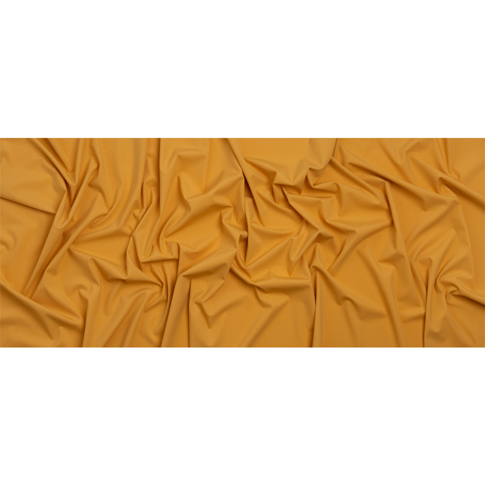 Famous Australian Designer Mustard Stretch Polyamide Interlock Knit Full Famous Australian Designer Mustard Stretch Polyamide Interlock Knit Full