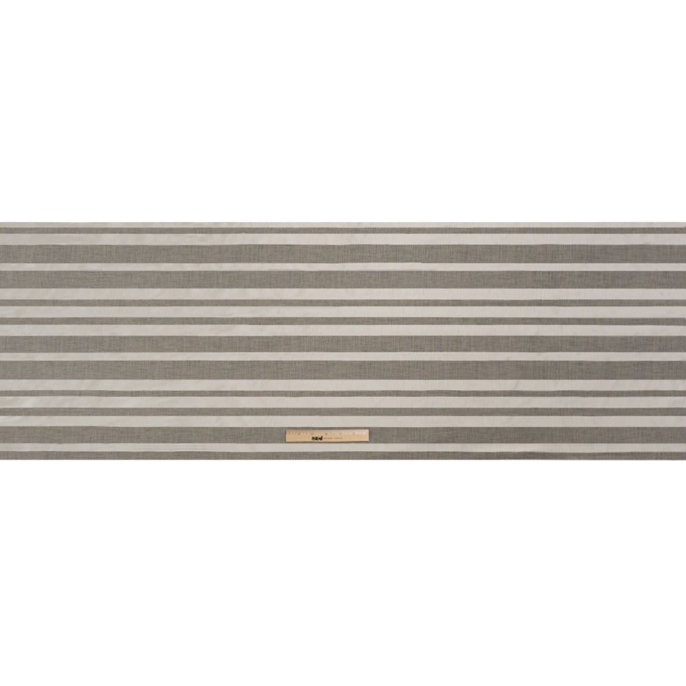 Famous Australian Designer Beige Striped Polyester Burnout Woven Full Famous Australian Designer Beige Striped Polyester Burnout Woven Full
