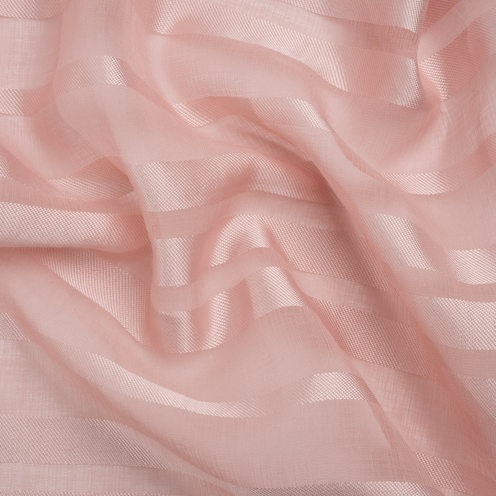 Famous Australian Designer Dusty Rose Striped Polyester Burnout Woven Famous Australian Designer Dusty Rose Striped Polyester Burnout Woven