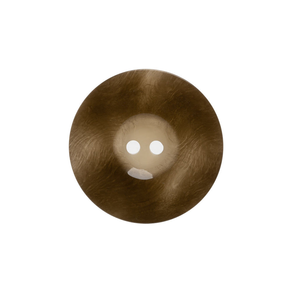 Plastic 2-Hole Button Made in Italy - Dark Brown Mottled Wide Rim - 36L/23mm Plastic 2-Hole Button Made in Italy - Dark Brown Mottled Wide Rim - 36L/23mm