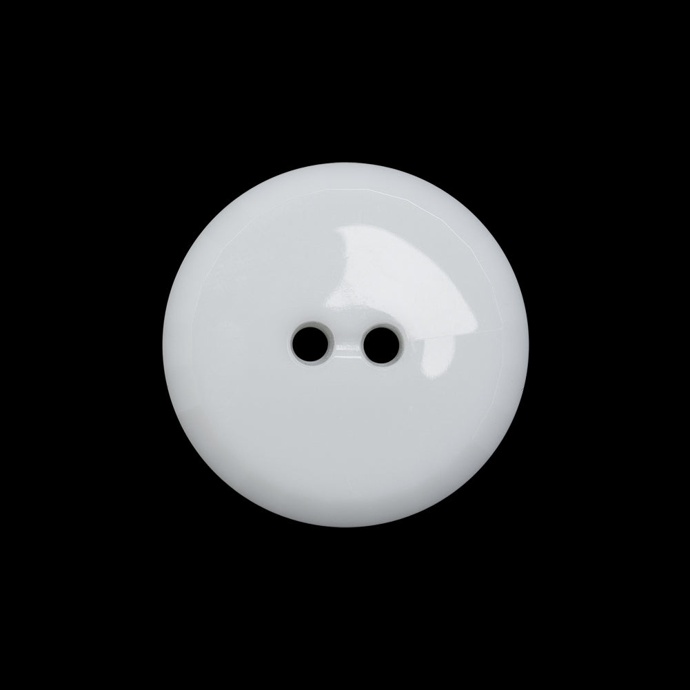 Flat Plastic 2-Hole Button - White Faceted Rim - 36L/23mm Flat Plastic 2-Hole Button - White Faceted Rim - 36L/23mm