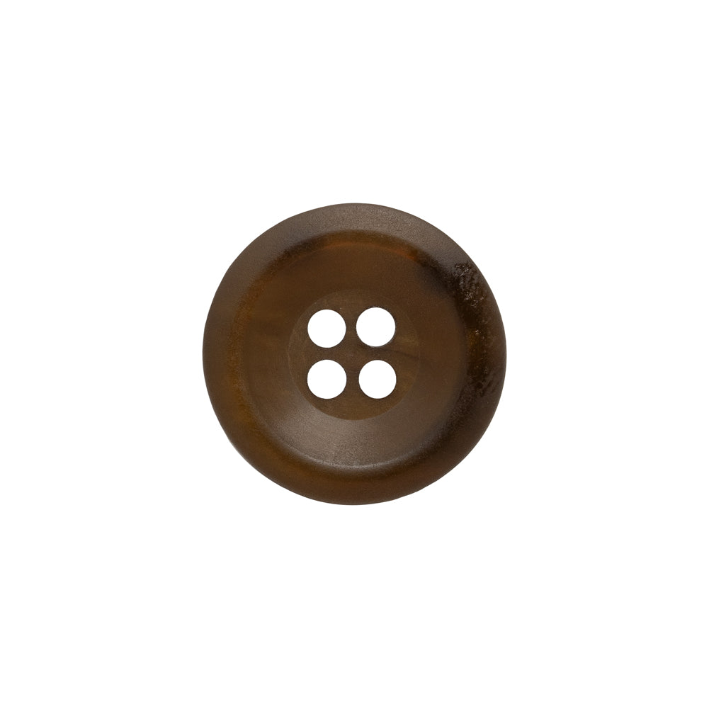 Rolled Rim 4-Hole Plastic Button - Brown Iridescent - 28L/18mm Rolled Rim 4-Hole Plastic Button - Brown Iridescent - 28L/18mm