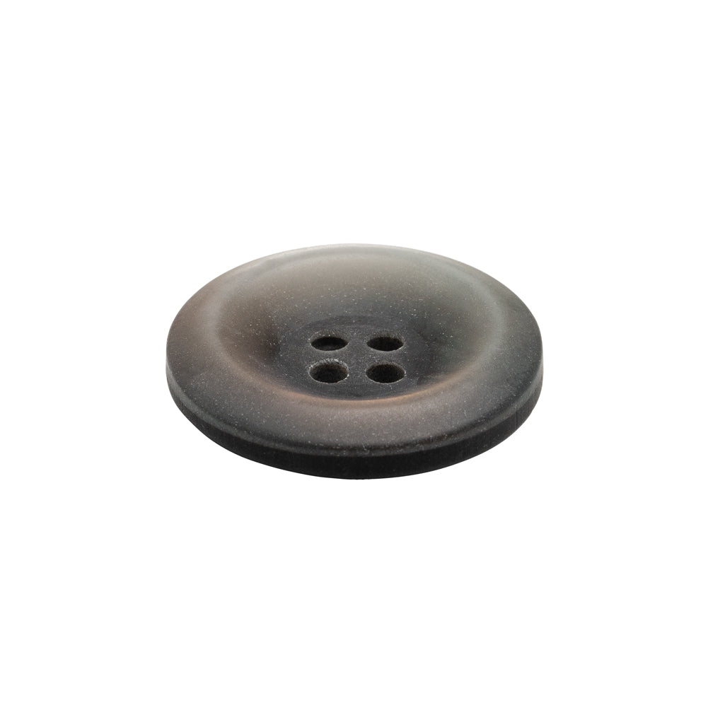 Rolled Rim 4-Hole Plastic Button - Silver and Gray Iridescent - 36L/23mm - Folded Rolled Rim 4-Hole Plastic Button - Silver and Gray Iridescent - 36L/23mm - Folded