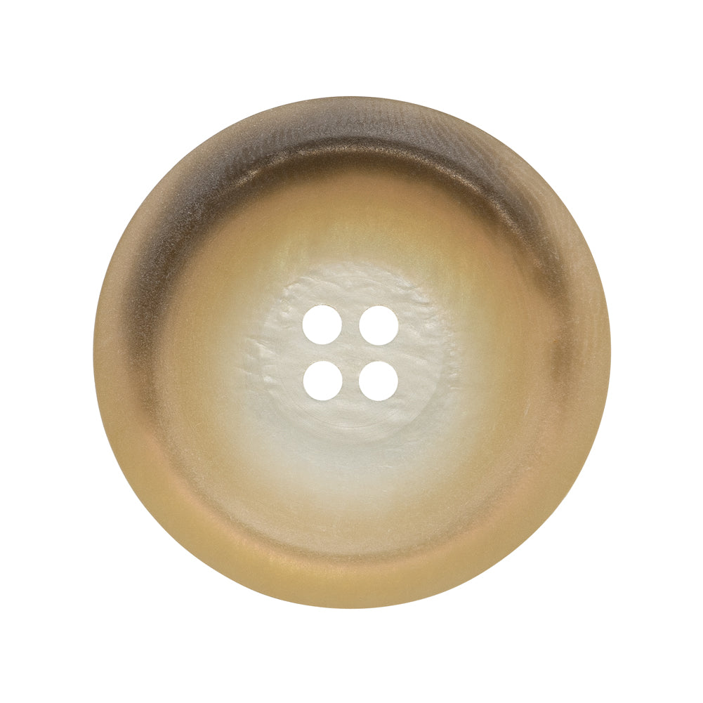 Rolled Rim 4-Hole Plastic Button - Beige and Taupe Iridescent - 44L/28mm Rolled Rim 4-Hole Plastic Button - Beige and Taupe Iridescent - 44L/28mm