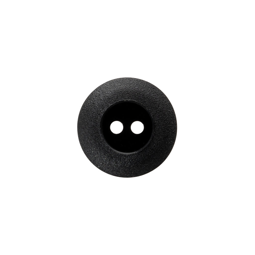Plastic 2-Hole Button - Black Wide Matte Rim - 24L/15mm Plastic 2-Hole Button - Black Wide Matte Rim - 24L/15mm
