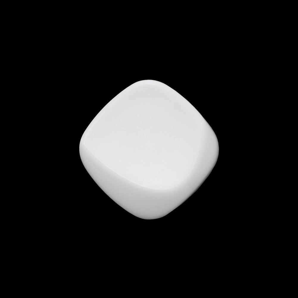 Square Plastic Shank Back Button - White Partial Matte Abstract - 32L/20mm Square Plastic Shank Back Button - White Partial Matte Abstract - 32L/20mm