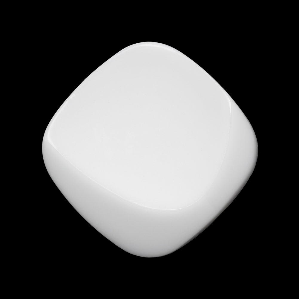 Square Plastic Shank Back Button - White Partial Matte Abstract - 44L/28mm Square Plastic Shank Back Button - White Partial Matte Abstract - 44L/28mm
