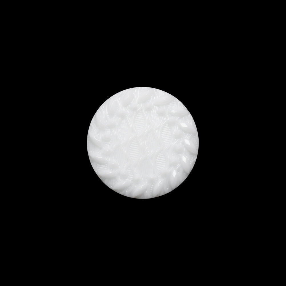 Plastic Shank Back Button - White Faux Gems and Latticework - 24L/15mm Plastic Shank Back Button - White Faux Gems and Latticework - 24L/15mm