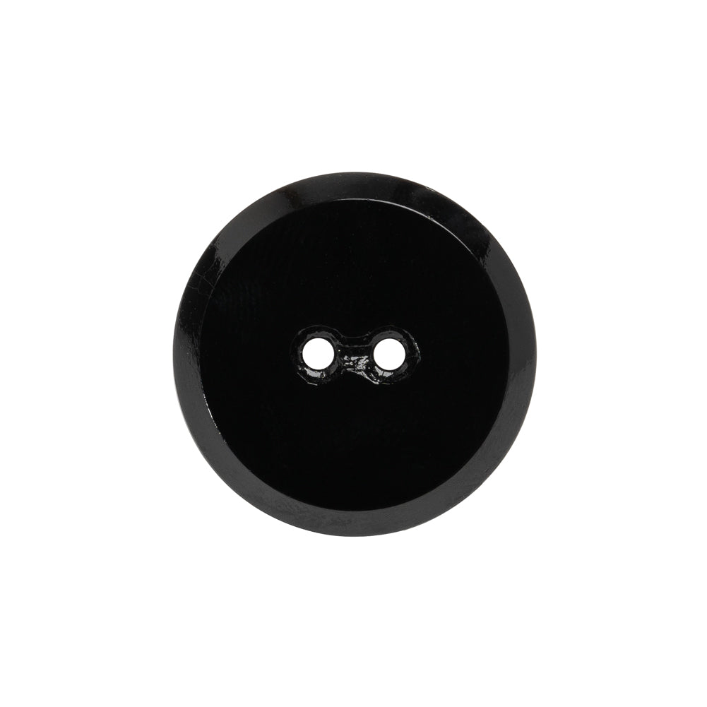 Flat Glass 2-Hole Button - Black - 35L/22mm - Detail Flat Glass 2-Hole Button - Black - 35L/22mm - Detail