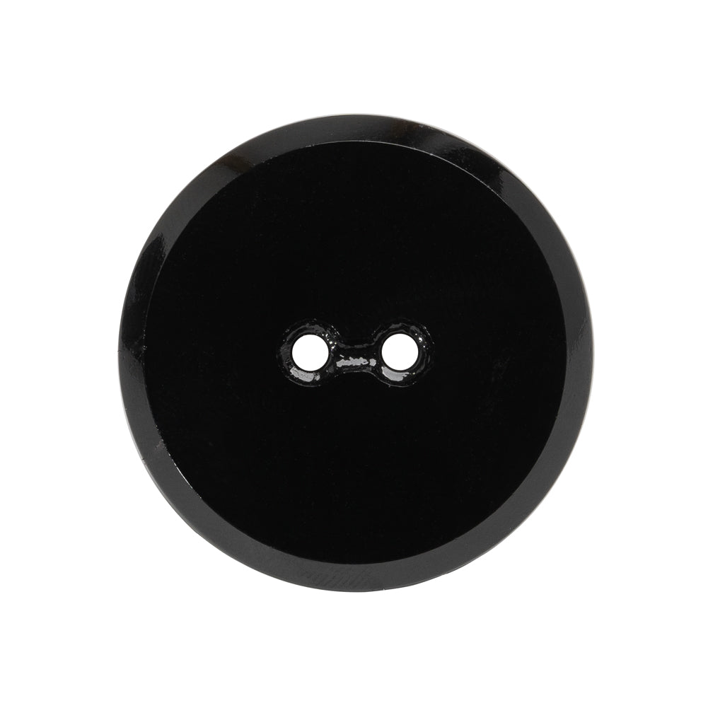 Flat Glass 2-Hole Button - Black - 42L/27mm - Detail Flat Glass 2-Hole Button - Black - 42L/27mm - Detail