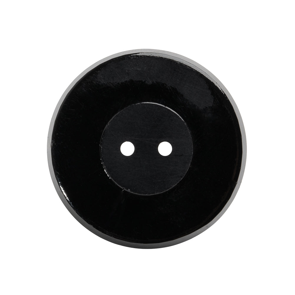 Flat Glass 2-Hole Button - Black - 42L/27mm Flat Glass 2-Hole Button - Black - 42L/27mm