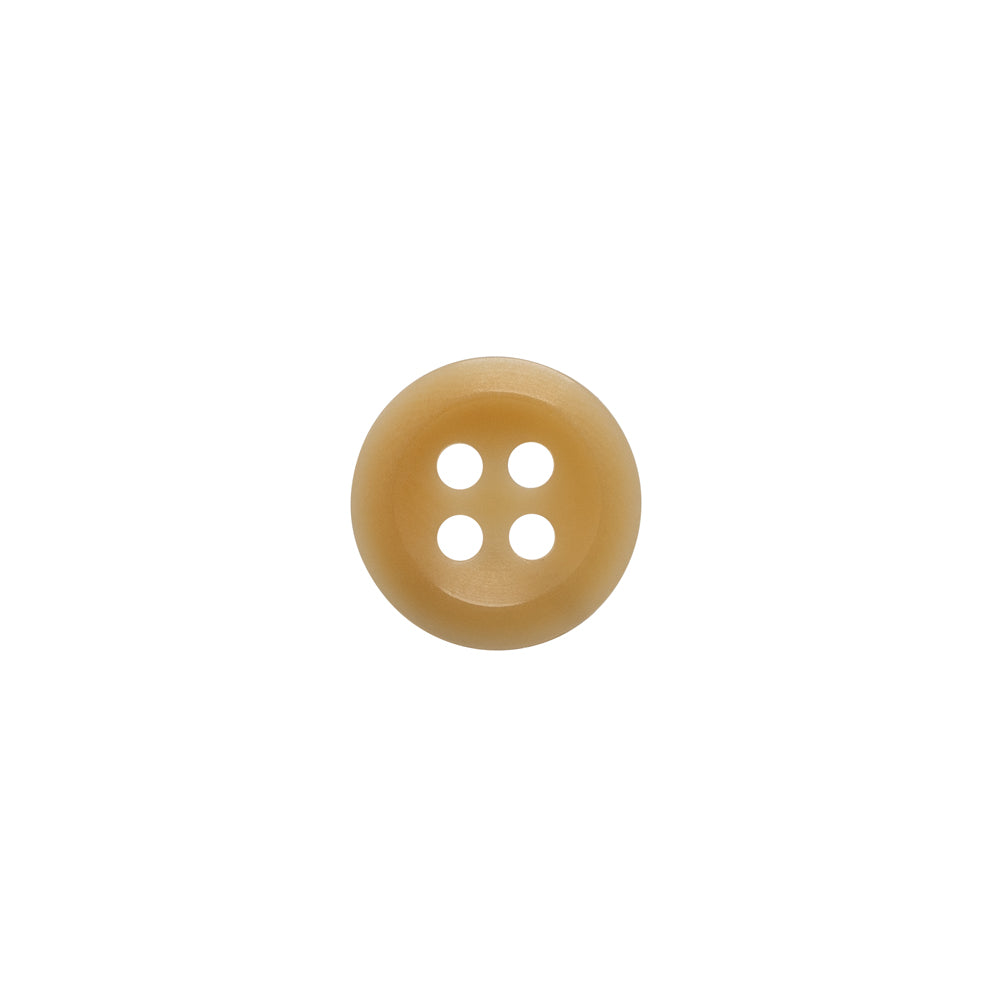Horn 4-Hole Button - 18L/11.5mm - Beige Dish-Shaped Horn 4-Hole Button - 18L/11.5mm - Beige Dish-Shaped